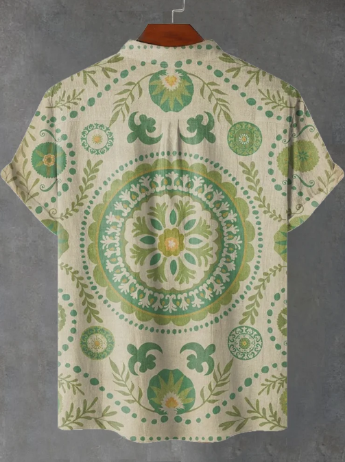 Conrad Classic Vintage Tile Art Print Casual Shirt