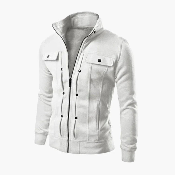 Fleece-foret zip-jakke med lommer til mænd
