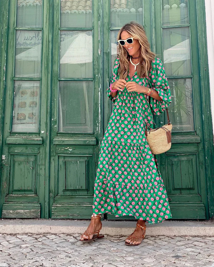 Eline | Boheme Bomuld Maxi Kjole