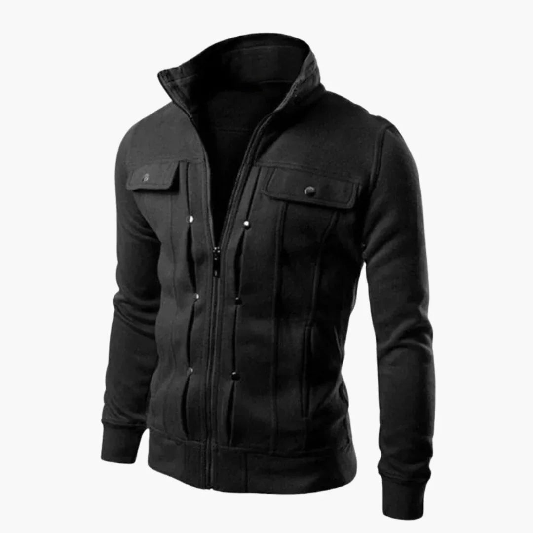 Fleece-foret zip-jakke med lommer til mænd