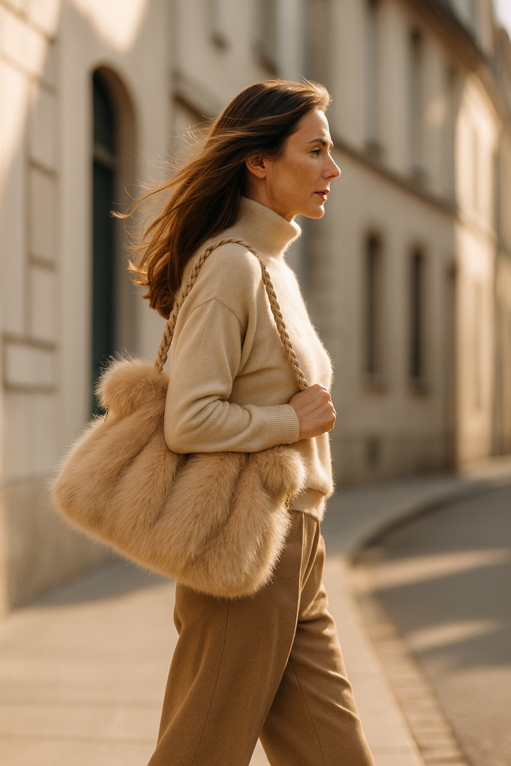 Léone | Elegant Skuldertaske i Blød Velvet