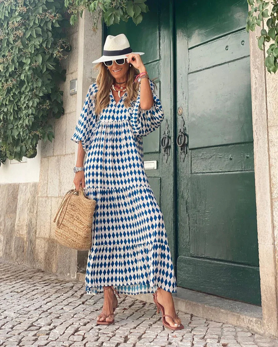 Eline | Boheme Bomuld Maxi Kjole