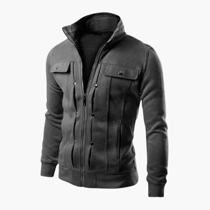 Fleece-foret zip-jakke med lommer til mænd