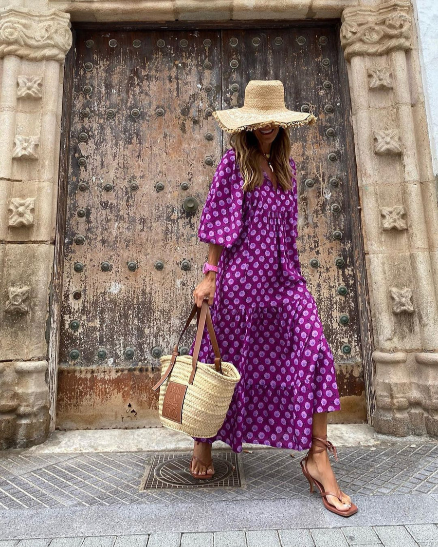 Eline | Boheme Bomuld Maxi Kjole