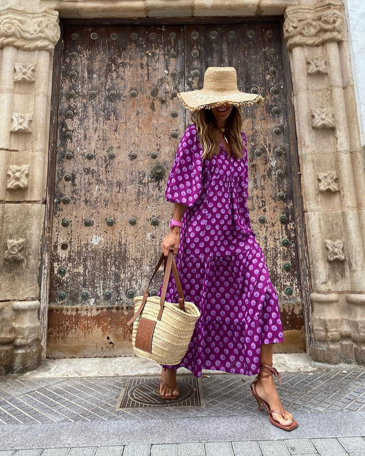 Eline | Boheme Bomuld Maxi Kjole