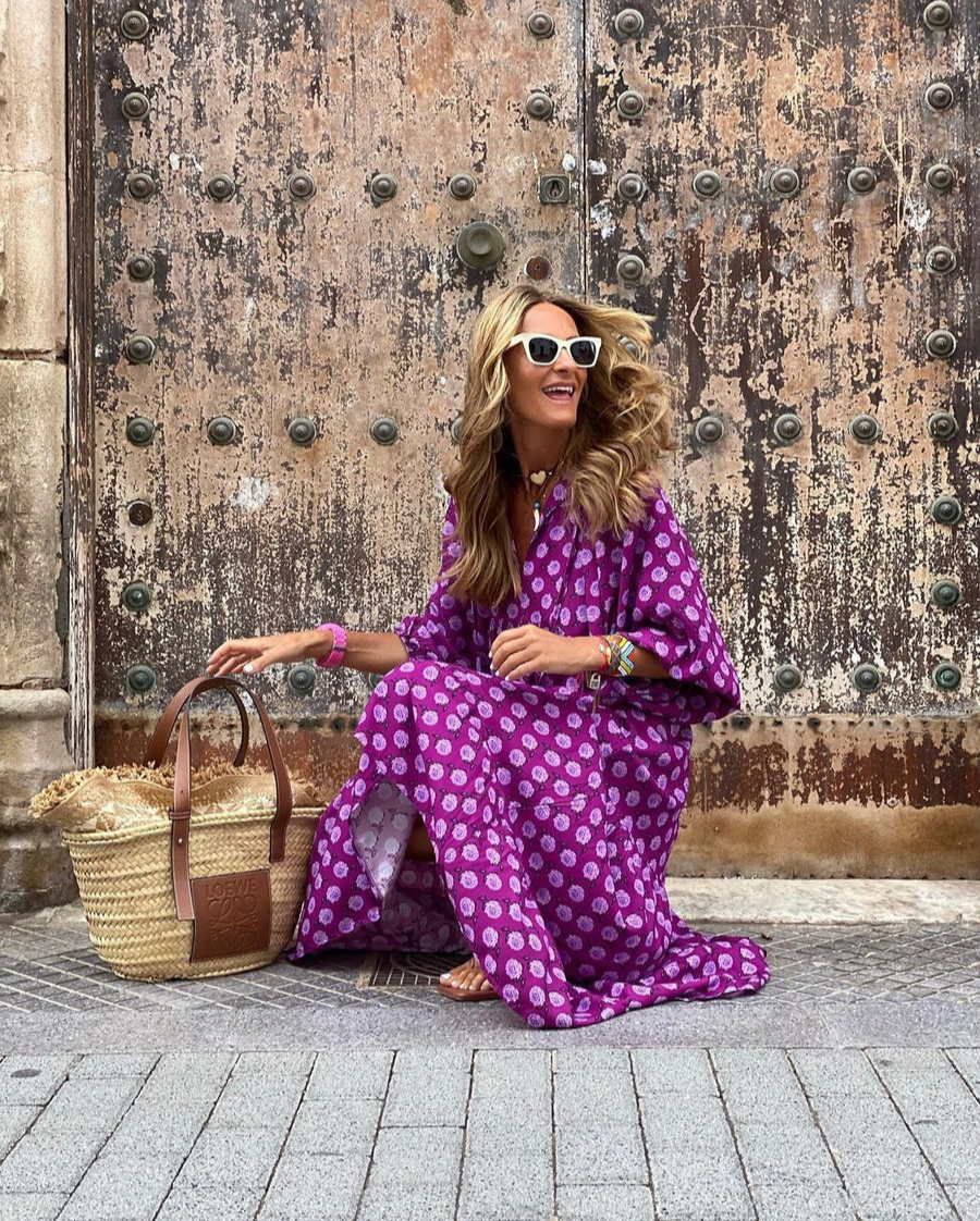 Eline | Boheme Bomuld Maxi Kjole