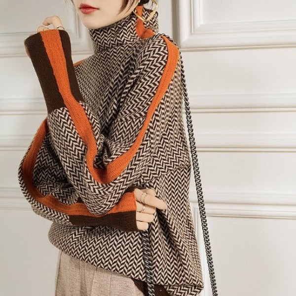 Marieke | Coltrui med markante kontraststriber