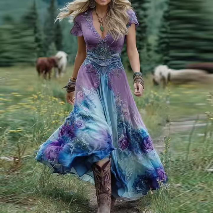 Noraya | Stilfuld boho kjole med vintage-inspiration