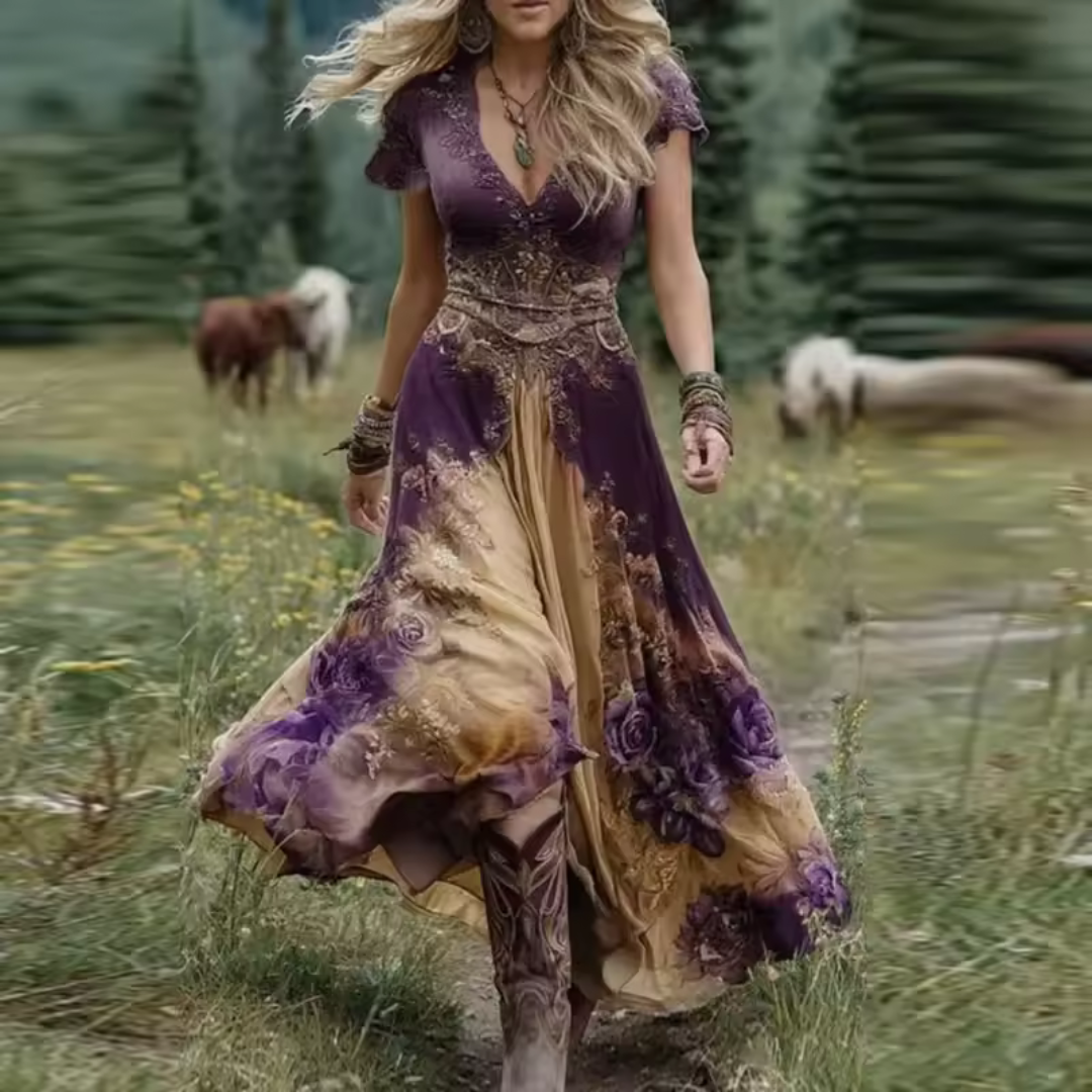 Noraya | Stilfuld boho kjole med vintage-inspiration