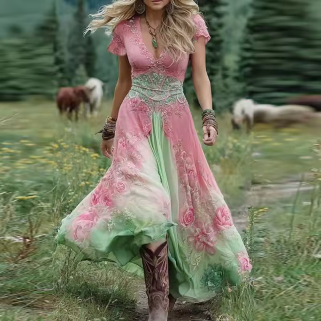 Noraya | Stilfuld boho kjole med vintage-inspiration