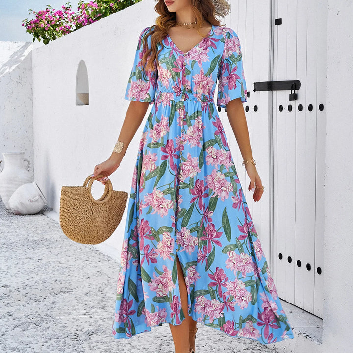 Liva | Boho Midi kjole i hør