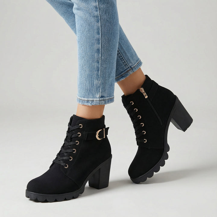 Katni | Stilfulde snørestøvler med spænde