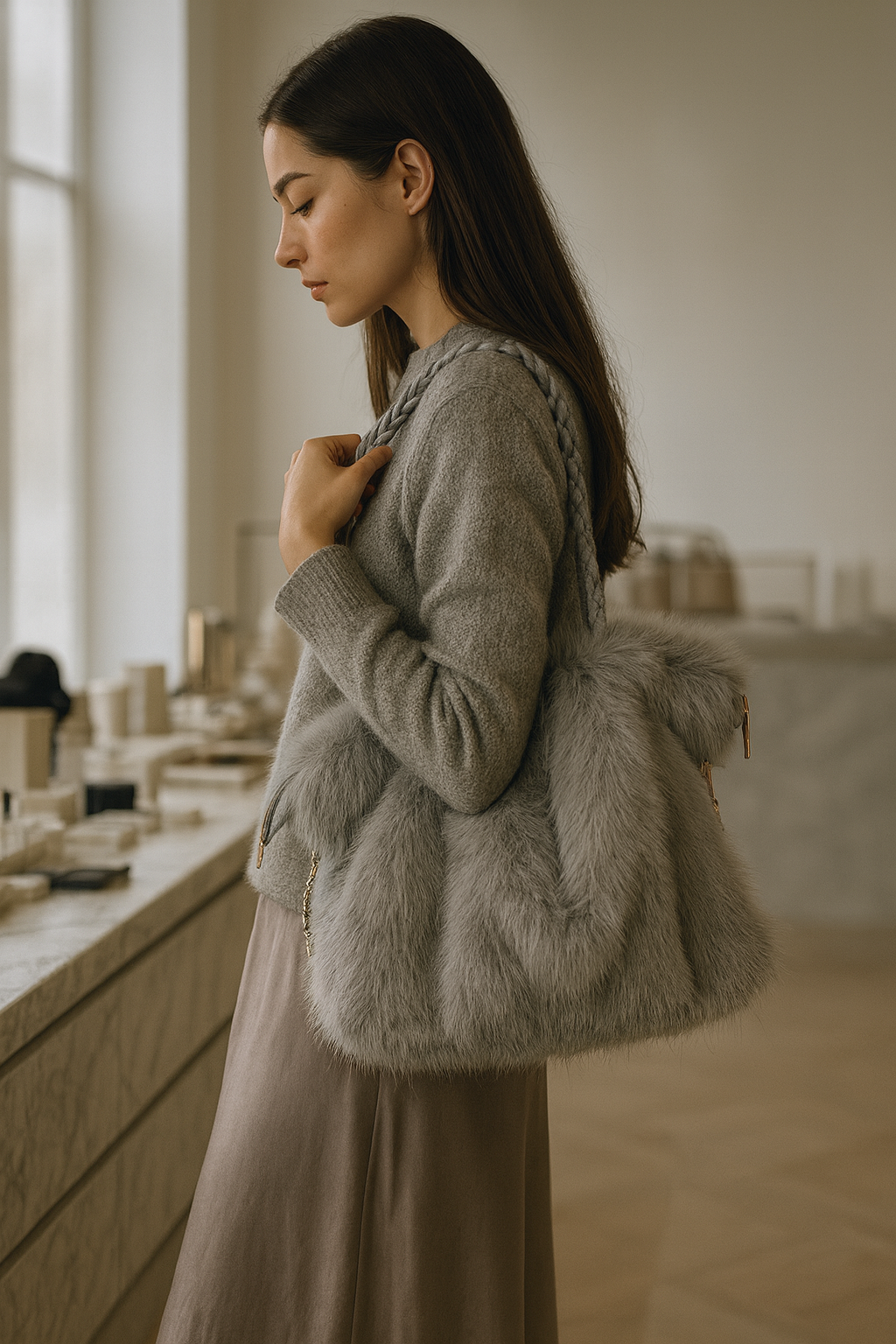 Léone | Elegant Skuldertaske i Blød Velvet